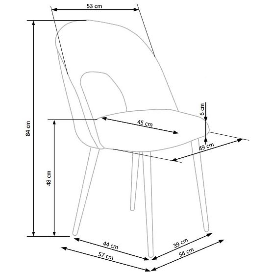 K384 szék sötétzöld / fekete (1p=4db)