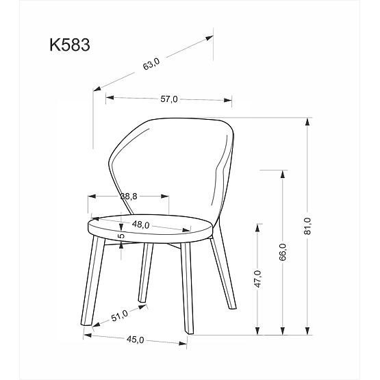 K583 szék, dió / barna / bézs (1p=2db)