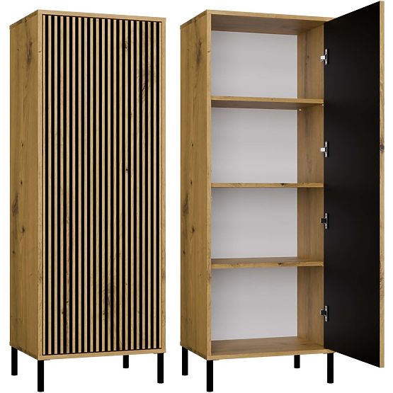 KAMARO 1DD SLIM ARTISAN Tölgy Lamellás Előlapos Vitrin