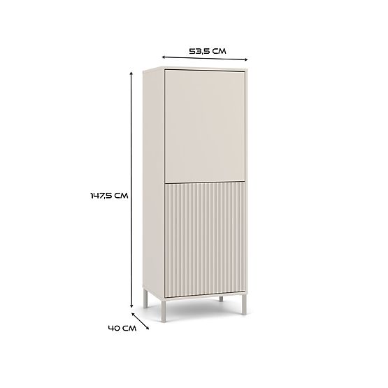 KAMARO 2DK SLIM/SIMA KASMÍR Vitrin Bordázott Lamellás + Klasszikus Előlap