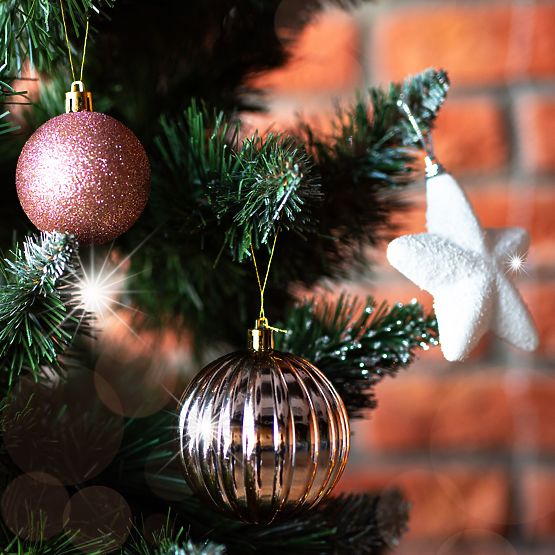 Karácsonyi díszek készlet Pink/White 115 db