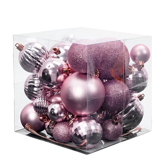 KARÁCSONYI DÍSZEK RÓZSA PIROS 36DB 311433