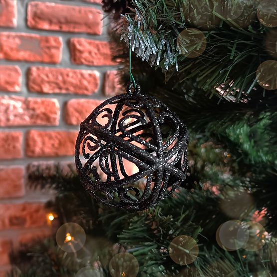 KARÁCSONYI GÖMB KÉSZLET FEKETE 6DB KL-21X25