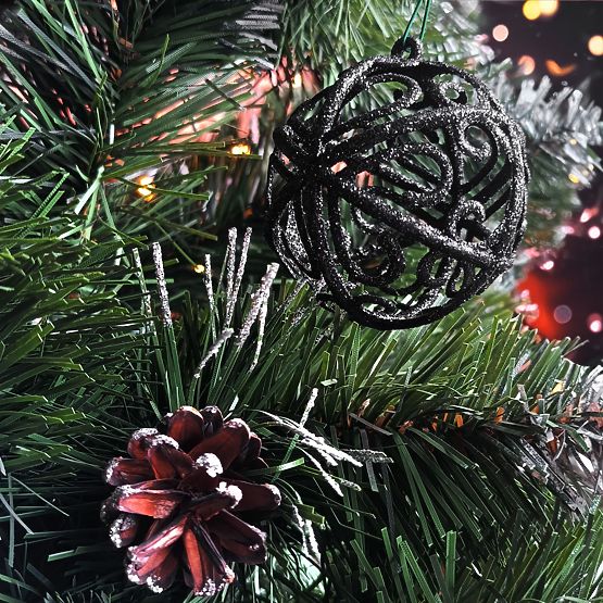 KARÁCSONYI GÖMB KÉSZLET FEKETE 6DB KL-21X25