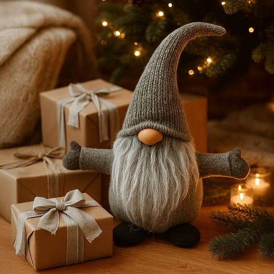 Karácsonyi manó 35 cm YX045 SZÜRKE