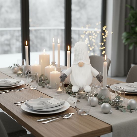 Karácsonyi manó 35cm YX045 Fehér