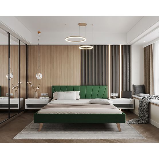 Kárpitozott ágy HEAVEN 120 x 200 cm - Zöld