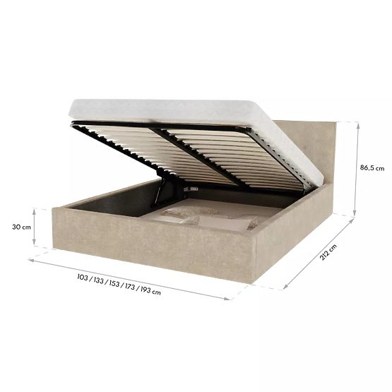 Kárpitozott ágy TULSA 120 x 200 cm - Sárga