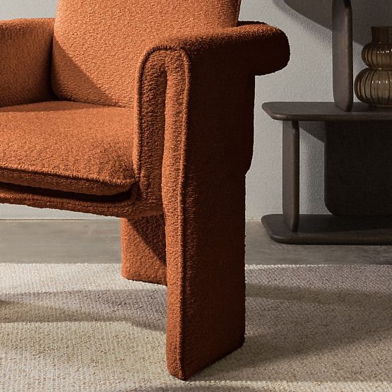 Kárpitozott Campat szék réz színben, lekerekített