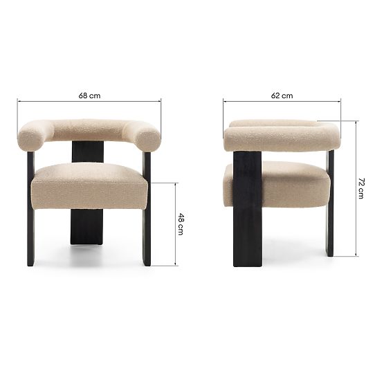 Kárpitozott Chili szék bézs/fekete, gumifa