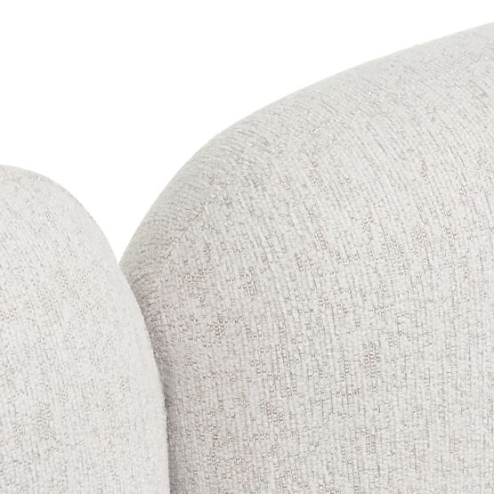 Kárpitozott Fencee ágy 160x200 cm, ráccsal, lekerekített, világos bézs