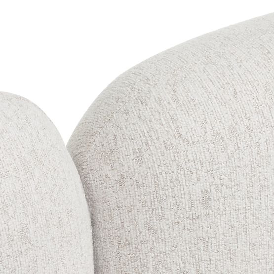 Kárpitozott Fencee ágy 160x200 cm, ráccsal, lekerekített, világos bézs