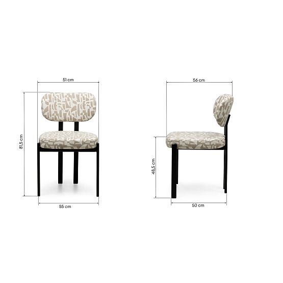 Kárpitozott Flare szék, bézs-krém/fekete lábak