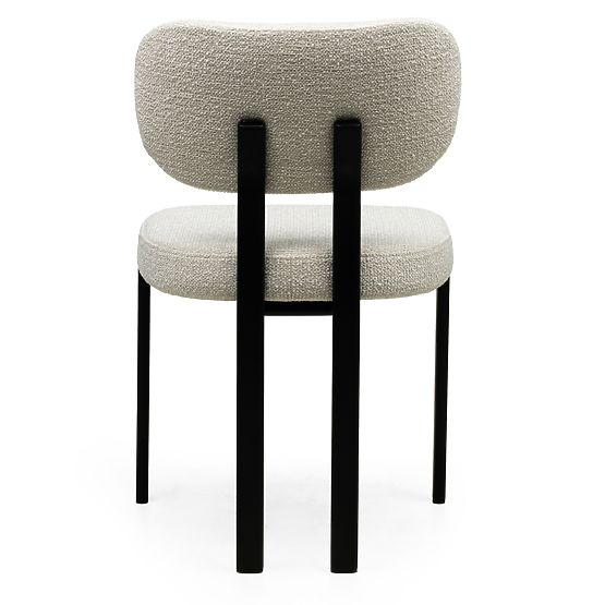 Kárpitozott Flare szék, világos bézs/fekete lábak