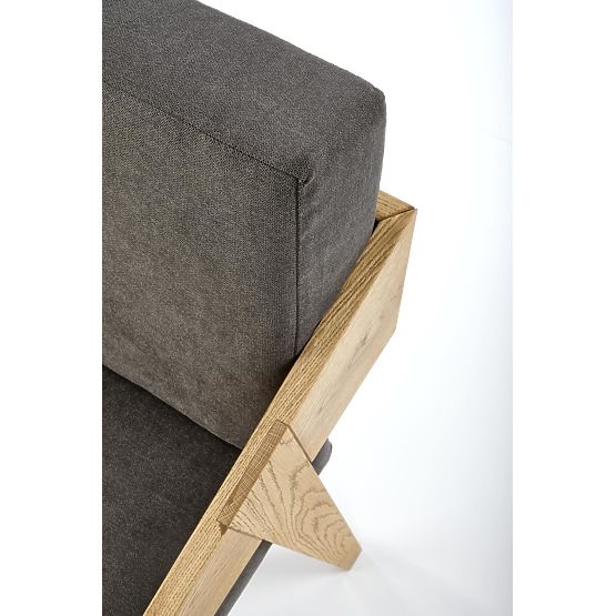 Kárpitozott fotel Freedom - szürke / tömörfa