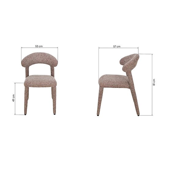 Kárpitozott Hiroki szék, bézs-bordó melír