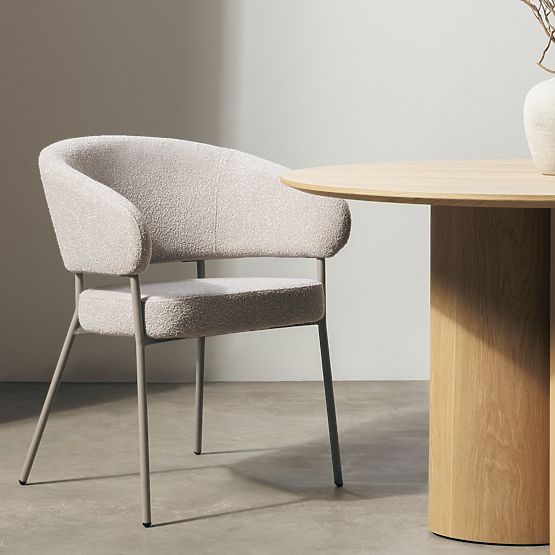 Kárpitozott Lamu szék bézs, bouclé