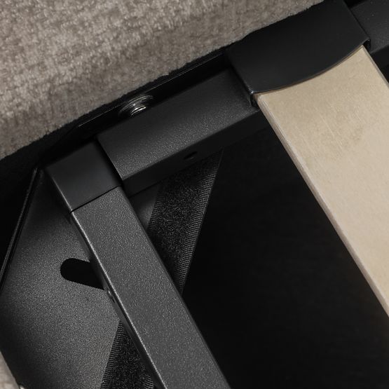 Kárpitozott Luno ágy 160x200 cm, ráccsal és tárolóhellyel, világos bézs, lekerekített