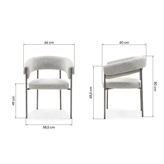 Kárpitozott Portia szék szürke