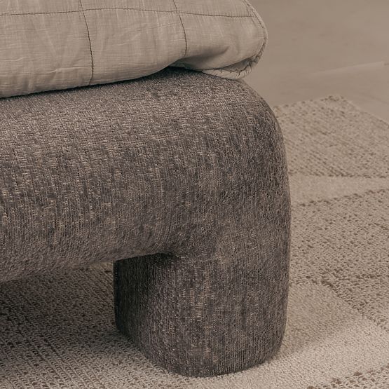 Kárpitozott Rolly ágy 160x200 cm, léccel, lekerekített, barna