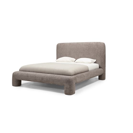 Kárpitozott Rolly ágy 160x200 cm, léccel, lekerekített, barna