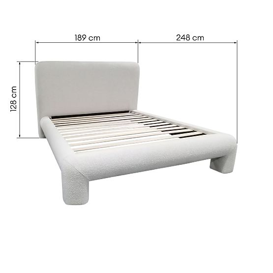 Kárpitozott Rolly ágy 160x200 cm, léccel, lekerekített, világosszürke