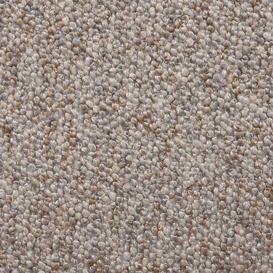 Kárpitozott Sheli fotel bézs-szürke melír, boucle, lekerekített formák