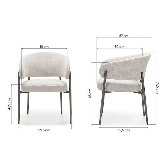 Kárpitozott Umbra szék bézs/szürke