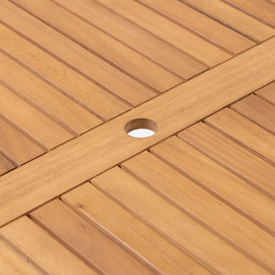 Kerti asztal Familis, 160 cm, teak megjelenés, FSC eukaliptusz fa