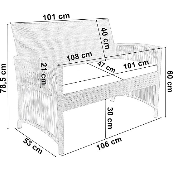 Kerti bútor szett KALINA szürke