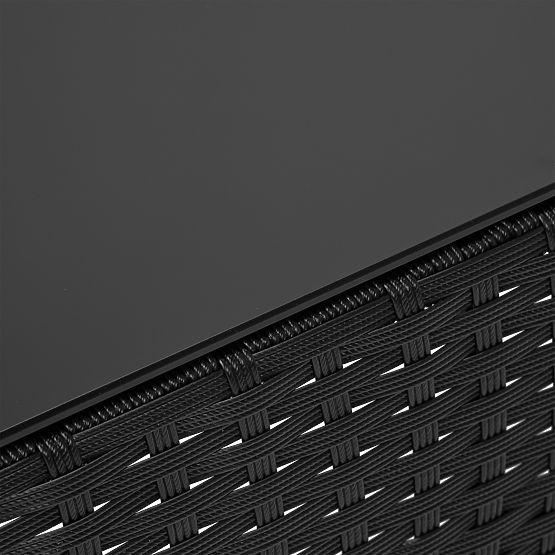 Kerti bútor technorattanból 4 az 1-ben szett MAGNOLIA fekete bézs párnákkal