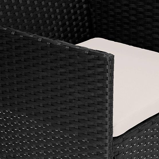 Kerti bútor technorattanból 4 az 1-ben szett MAGNOLIA fekete bézs párnákkal