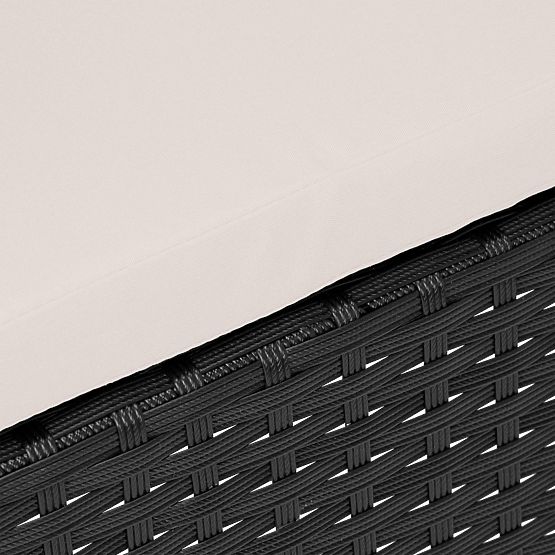 Kerti bútor technorattanból 4 az 1-ben szett MAGNOLIA fekete bézs párnákkal