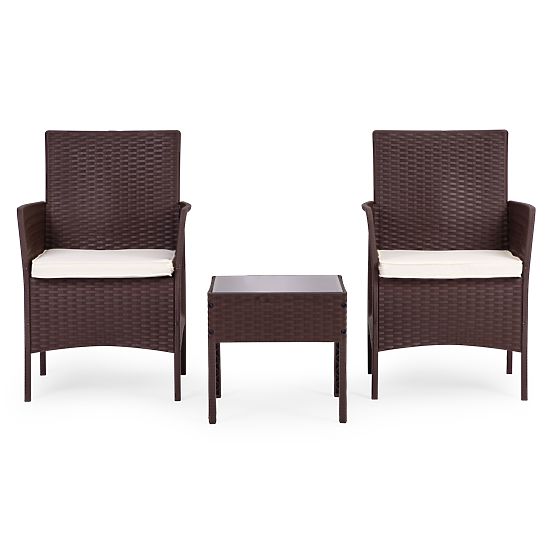 Kerti bútorkészlet 2 szék + asztal edzett üveg barna MultiGarden