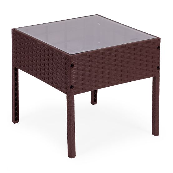 Kerti bútorkészlet 2 szék + asztal edzett üveg barna MultiGarden