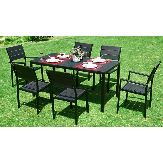 Kerti catering asztal 156 x 78 cm Fekete