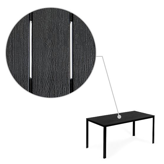 Kerti catering asztal 156 x 78 cm Fekete