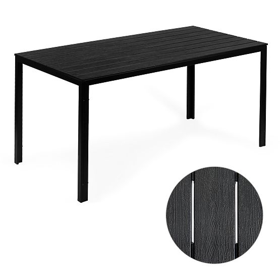 Kerti catering asztal 156 x 78 cm Fekete