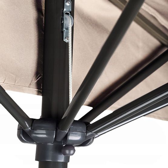 Kerti fél-napernyő falra szerelhető teraszra 2,7m bézs