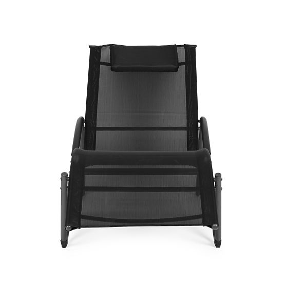 Kerti nyugágy fejtámlával acél szerkezet fekete MultiGarden