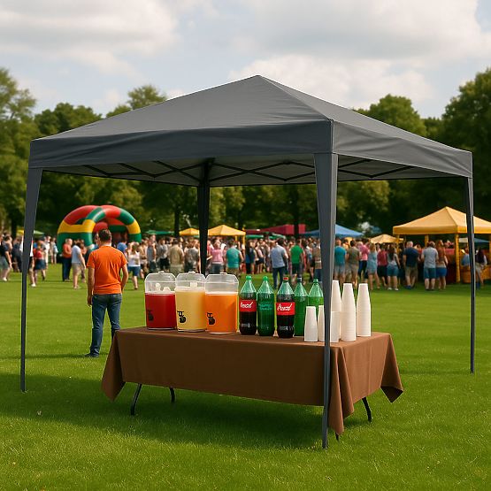 Kerti pavilon sátor 3x3 m automatikusan nyitható tetővel teraszra, kertbe MultiGarden