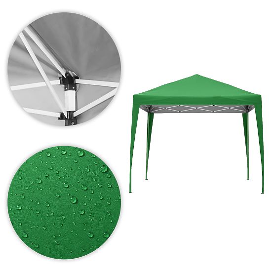 Kerti pavilon sátor 3x3 m automatikusan összecsukható + 4 oldalfal MultiGarden