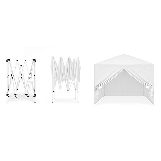 Kerti pavilonsátor 3x3 m automatikusan összecsukható + 4 oldalfal MultiGarden