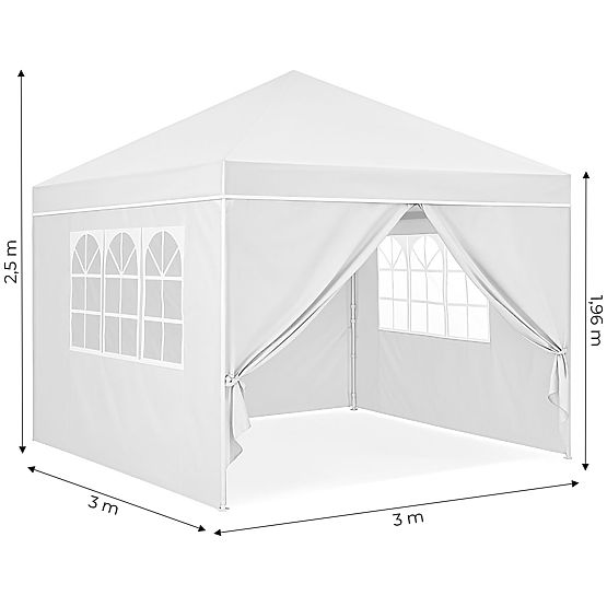 Kerti pavilonsátor 3x3 m automatikusan összecsukható + 4 oldalfal MultiGarden