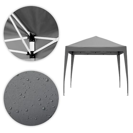 Kerti pavilonsátor 3x3 m automatikusan összecsukható + 4 oldalfal MultiGarden