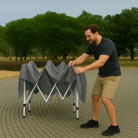 Kerti pavilonsátor 3x3 m automatikusan összecsukható + 4 oldalfal MultiGarden