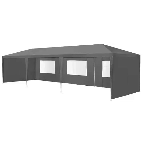 Kerti pavilonsátor 3x9 m 8 fal szürke MultiGarden