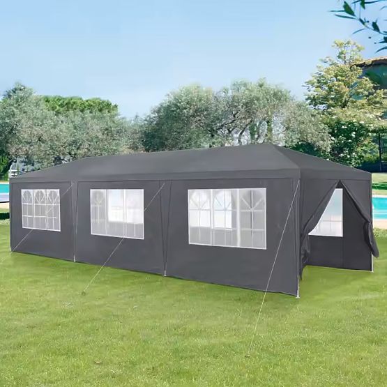 Kerti pavilonsátor 3x9 m 8 fal szürke MultiGarden