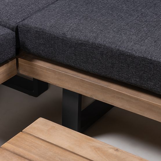 Kerti sarokkanapé asztallal Borgo, FSC akácfa, teak megjelenés, szürke