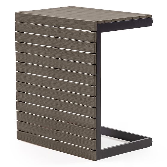 Kerti sarokkanapé asztallal Valongo, polywood, spun-poly, világosszürke/antracit